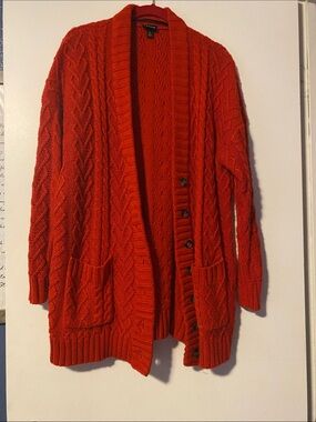 torrid Red Cable Knit Button Cardigan